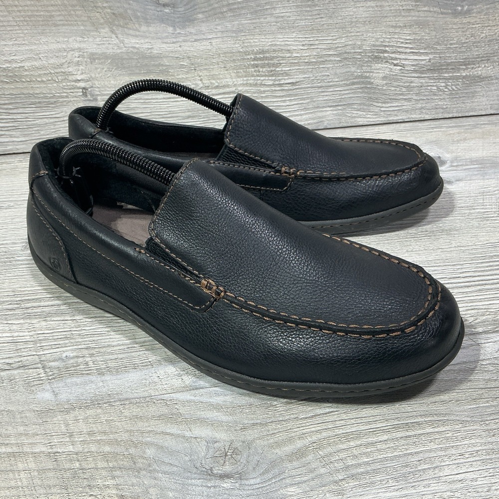 Born Simon III Penny Loafer Driving Casual Shoes Black Leather Men's Size 10 M